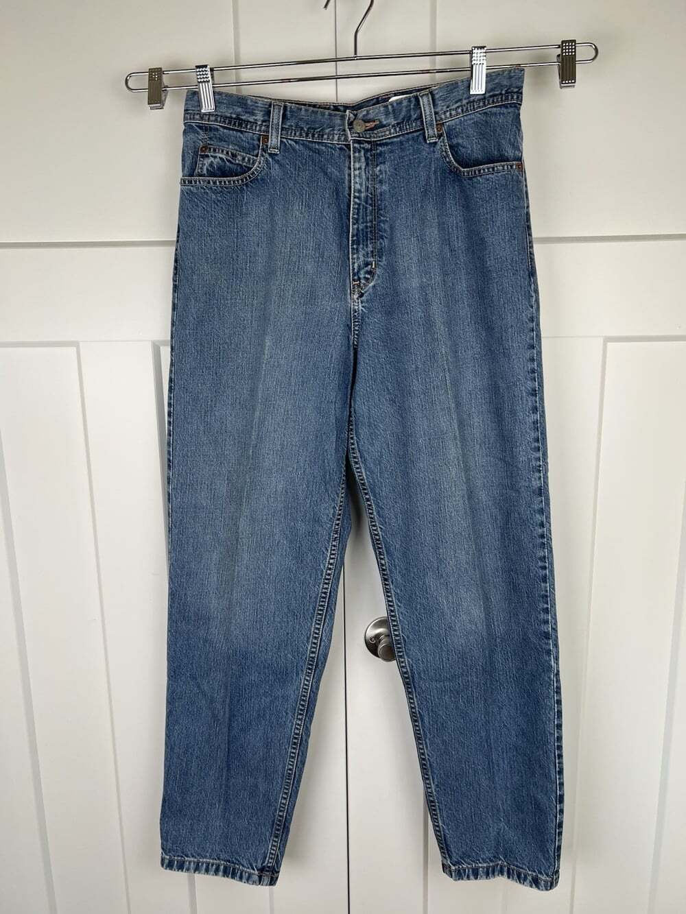 Eddie Bauer Loose Fit Mom Jeans Womens 14R 100% Cotton High Rise Y2K Medium Wash